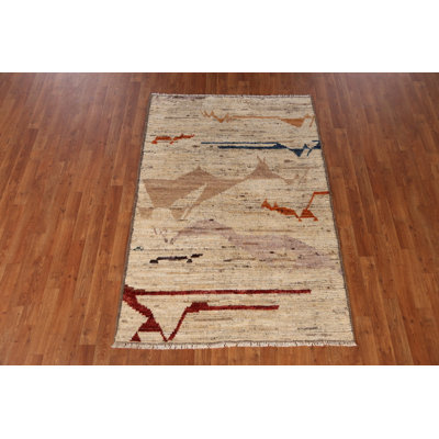 Handmade Wool Moroccan Oriental Rug 4x6