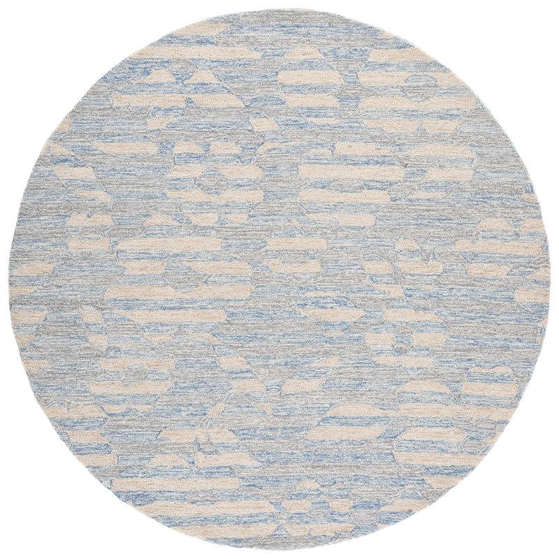 Metro 390 Hand Tufted 80% Wool; 20% Cotton Abstract Rug, Round 6'