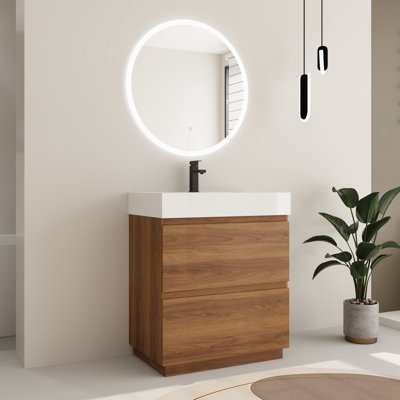 Ensemble de meuble-lavabo simple 29,75 po avec plateau en résine Pavit
