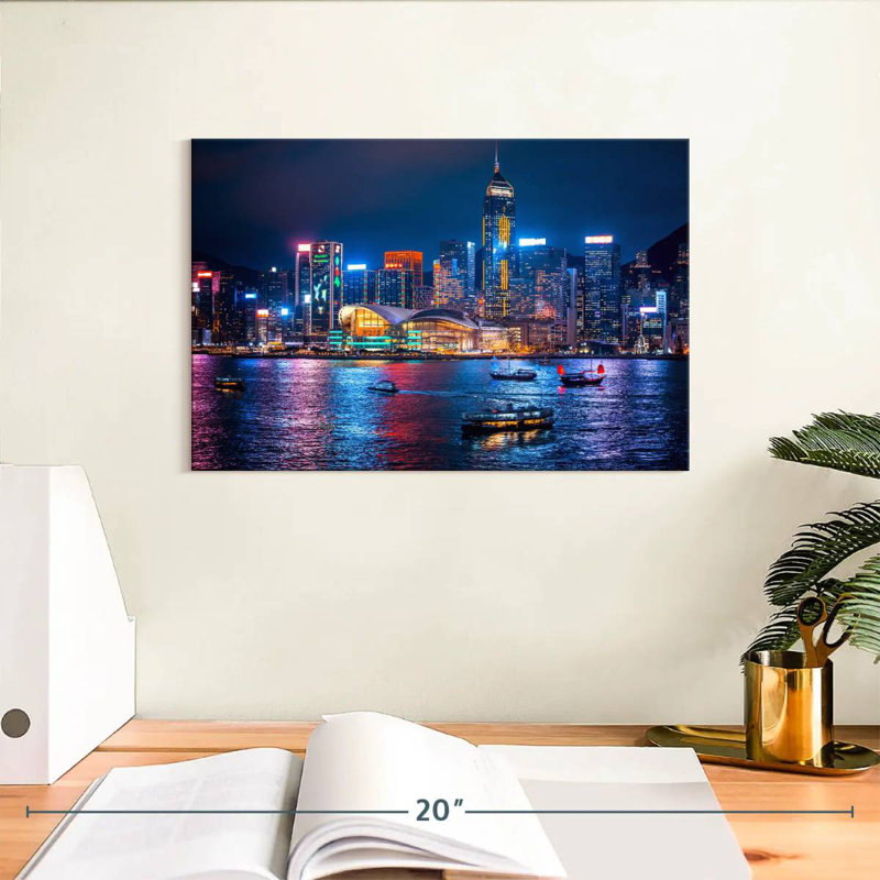 Nicci illuminée de la ville de Hongkong, H 8 po x l 12 po