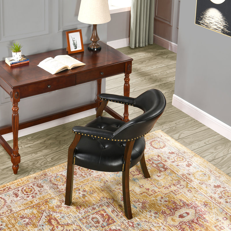 LUMERA Collection Tufted Arm Dining Chair Black, Espresso, Black