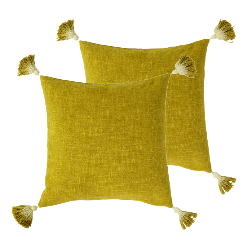 Square Cushion, Moss, Feathers