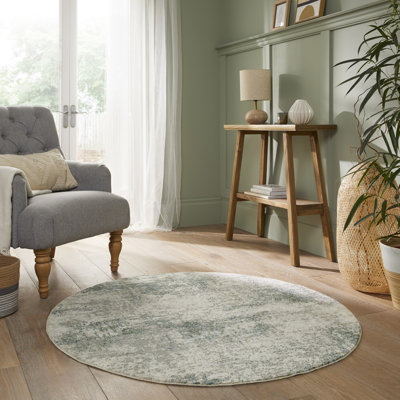 Edgeworth Abstract Machine Woven Cream Green Area Rug