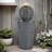 Velistra Tall Striped Concrete Column Fountain With LED Light