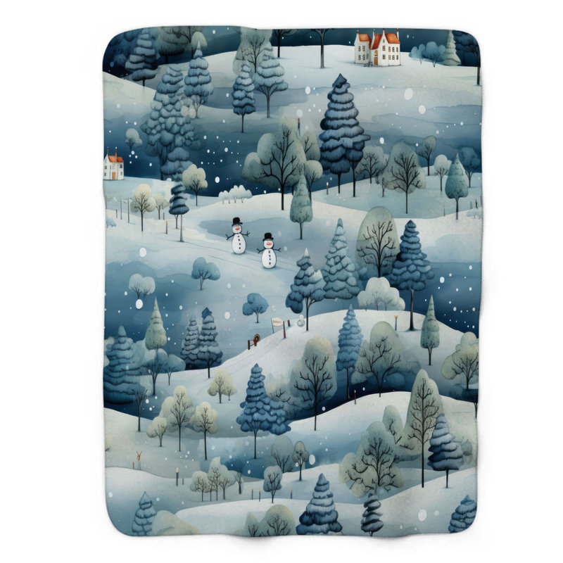Snowy Delight - 1 pièce Sherpa Premium, L 50 po x L 60 po