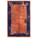 Classic Minimalist Antique Small Size Chinese Art Deco Rug