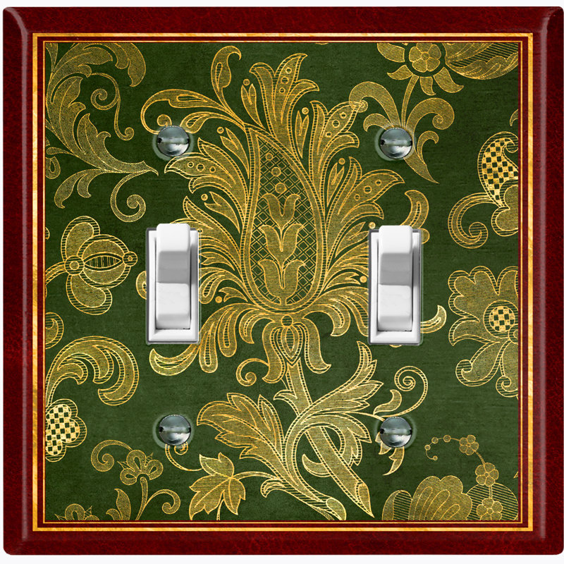 Patterned 2 - Gang Toggle Light Switch Standard Wall Plate