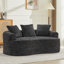 Causeuse incurvée, petit canapé en chenille avec 3 coussins, canapé profond pour appartement, salon, aucun assemblage requis-205212187