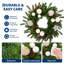 Couronne de Noël champêtre pré-illuminée de 50 cm (20 pouces) avec 20 lumières DEL, pommes de pin et boules de velours beige