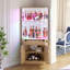 Corner Display Cabinet with Human Body Sensor RGB Lights, Wine Cabinet Liquor Stand with Glass Holder-1576863190