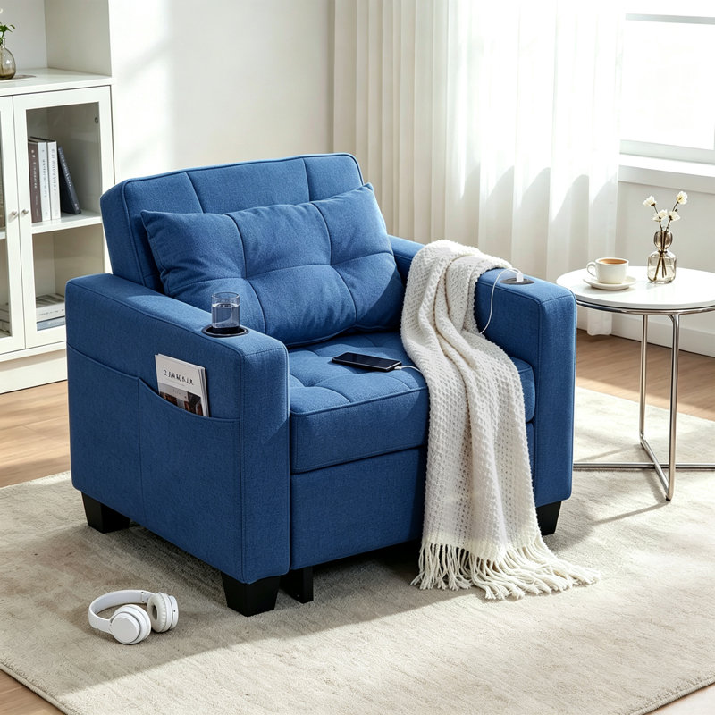 Fauteuil d'appoint à dossier convertible simple Marcio, null