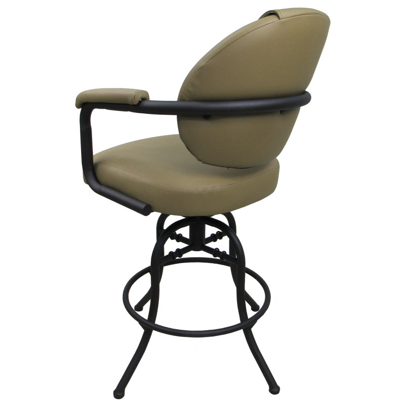 Siyao Swivel Upholstered Counter Stool with Metal Frame, Bar Stool (30" Seat Height), Sandstone