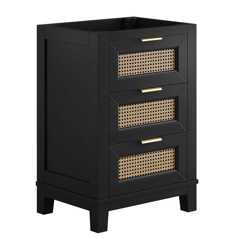 Base de meuble-lavabo simple 24 po Modway uniquement en noir