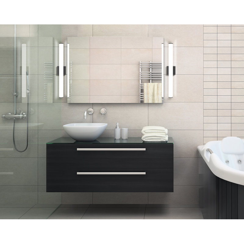 Éclairage pour meuble-lavabo rond 27W Stepridge, Noir mat, H 2,5 po x l 30 po x P 2,5 po