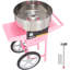 Machine à barbe à papa électrique avec chariot, machine à café commerciale de 1000 W avec bol en acier inoxydable, cuillère à sucre et tiroir, parfaite pour la maison, l'anniversaire des enfants, une fête de famille, rose