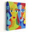 Art mural moderne abstrait aux visages colorés et audacieux-129003130