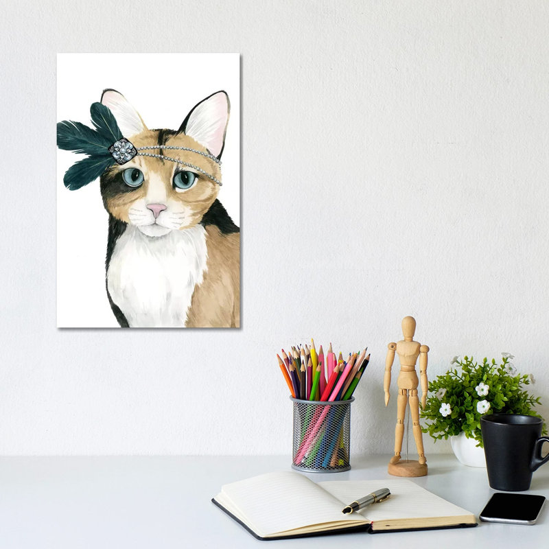 Downton Cat II by Grace Popp - Wrapped Canvas Print, 30.48cm H x 20.32cm W x 1.91cm D