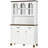 White  Kitchen Storage with 6 Doors, 2 Drawers and 3-Level Adjustable Shelves Kitchen Buffet