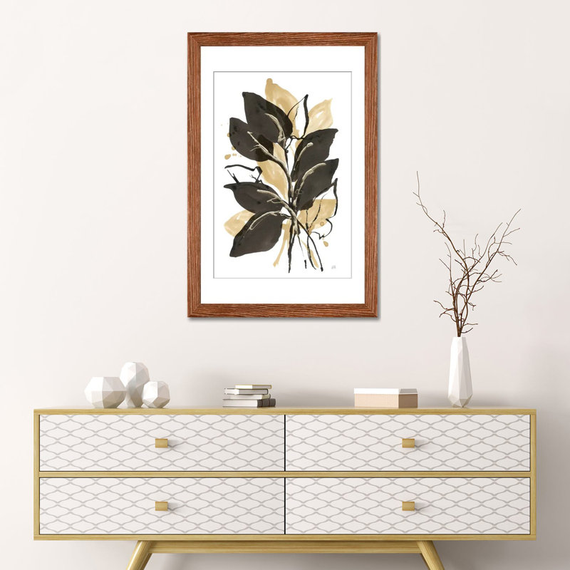 Natural Leaves II, Classic Wood Open Corner Frame Paper, 24" H x 16" W x 1" D