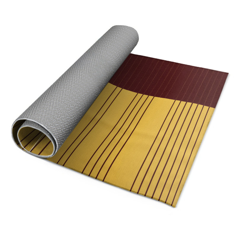 Tapis intérieur / extérieur brun HorizontalStripes, Rectangulaire 3 pi x 5 pi