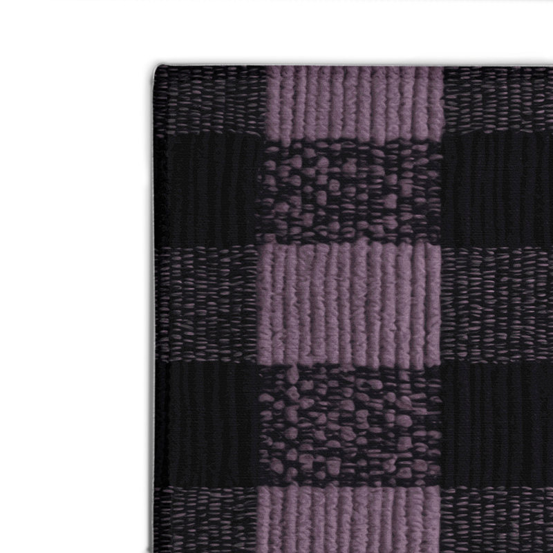Tapis intérieur / extérieur mauve à carreaux, Rectangulaire 2 pi x 3 pi