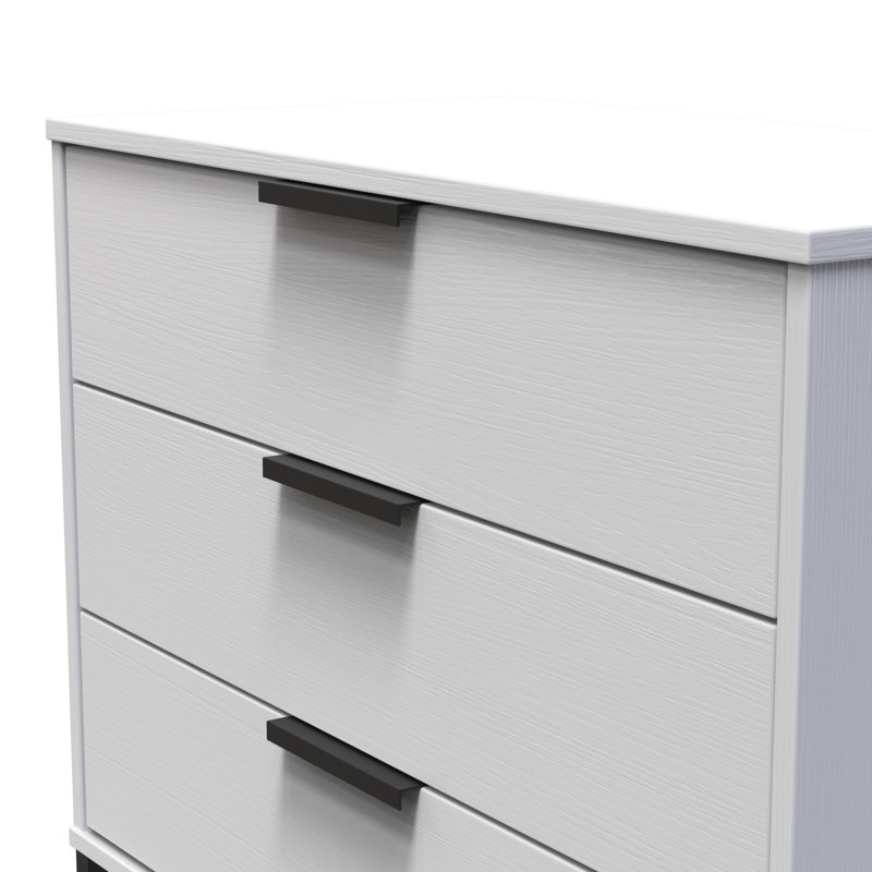 Turah 77cm W 3 - Drawer Chest of Drawers, Grey Ash