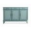 Banc de rangement bleu en bois manufacturé-1743652676