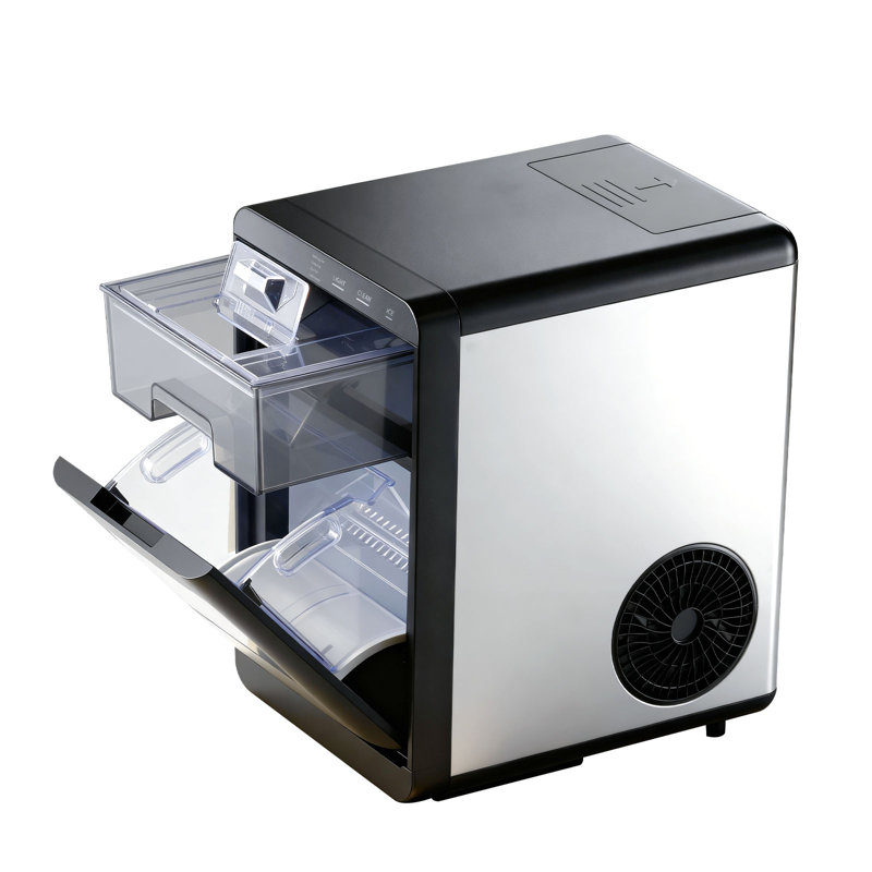 Countertop Ice Maker, 44 lbs per Day, Self-Cleaning Portable Machine with Scoop, Drawer-Style Ice Access, Nugget Ice-Making Machine with Chewable Ices for Home, Kitchen, Office, Bar & Party