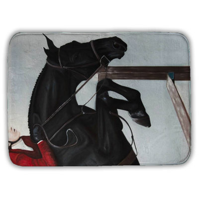 Riding competition Bath Mat with Non-Slip Backing - Quick Dry Memory Foam Bathroom Rug - Absorbent - Modern Plush Spa-Style - Machine Washable