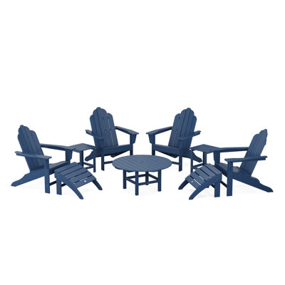 POLYWOOD Long Island Adirondack 9-Piece Conversation Group