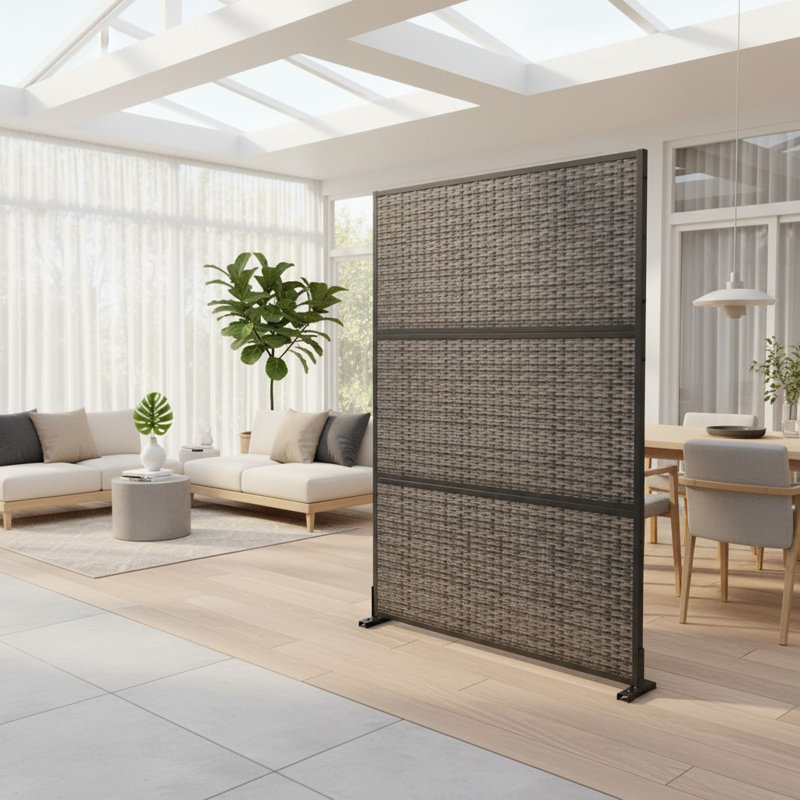 Cloison autoportante tissée noire 72 po, 1, H 72 po x l 47 po x P 16 po