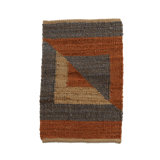 Rectangle Geometric Hand Woven Flatweave Hemp Area Rug in Brown/Yellow