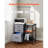 Mobile Metal File Cabinet With 3 Fabric Drawers And 2 Open Shelves-131776782