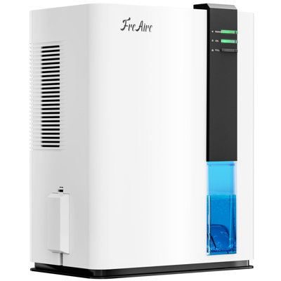 FreAire 34oz/Day Dehumidifier, 2.6L Tank Dual Semiconductor Dehumidifier with 7-Color LED, Auto Shut Off & Cord Storage, Quiet Small Dehumidifier for Home Bathroom Closet RV