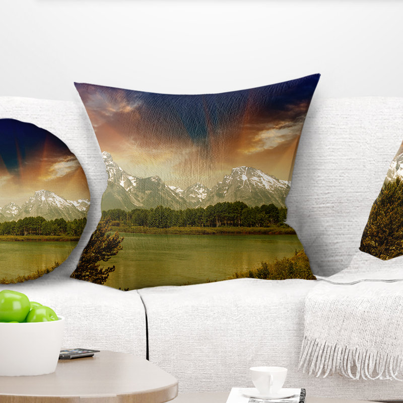 Coussin Grand Teton National Park, 18 po x 18 po, Coussin décoratif
