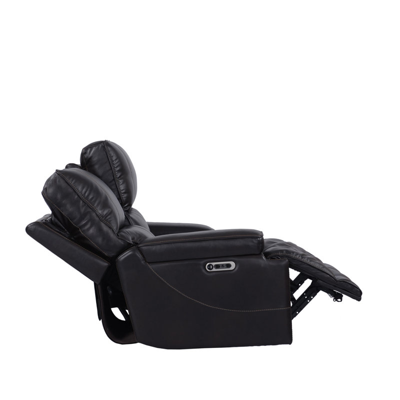 Causeuse inclinable en cuir avec accoudoirs coussinés de 65,4 po Adlan, Café Vérone