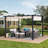 Sunjoy Naples Outdoor Pergola 9 x 12 ft. Patio Black Steel Frame Pergola with Retractable Beige Canopy Shade for Backyard-47916317
