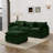 105" 3-seater Sofa L Shaped Sectional Couch Chenille Upholstery Sofa With Ottoman For Living Room And Office-1133387571