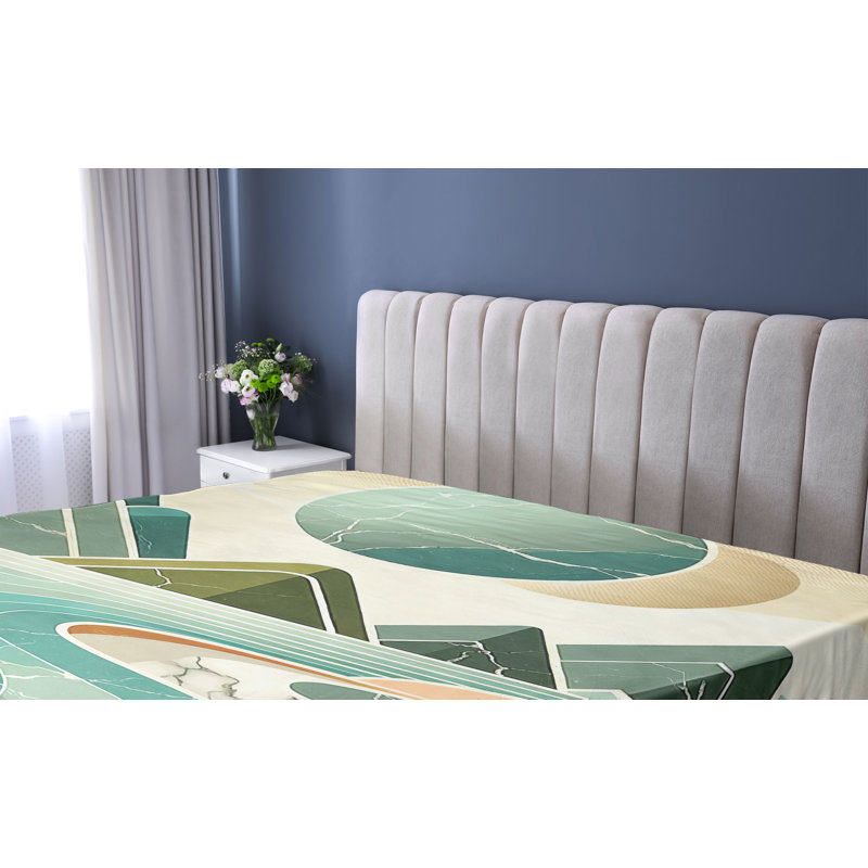 Drap-housse Ambesonne Lake_ Imprimé marbre minimaliste de montagne_ Ambre et écume de mer, Drap-housse de taille simple