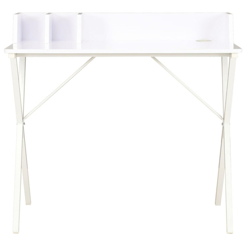 Abhay Metal Base Writing Desk, White, White