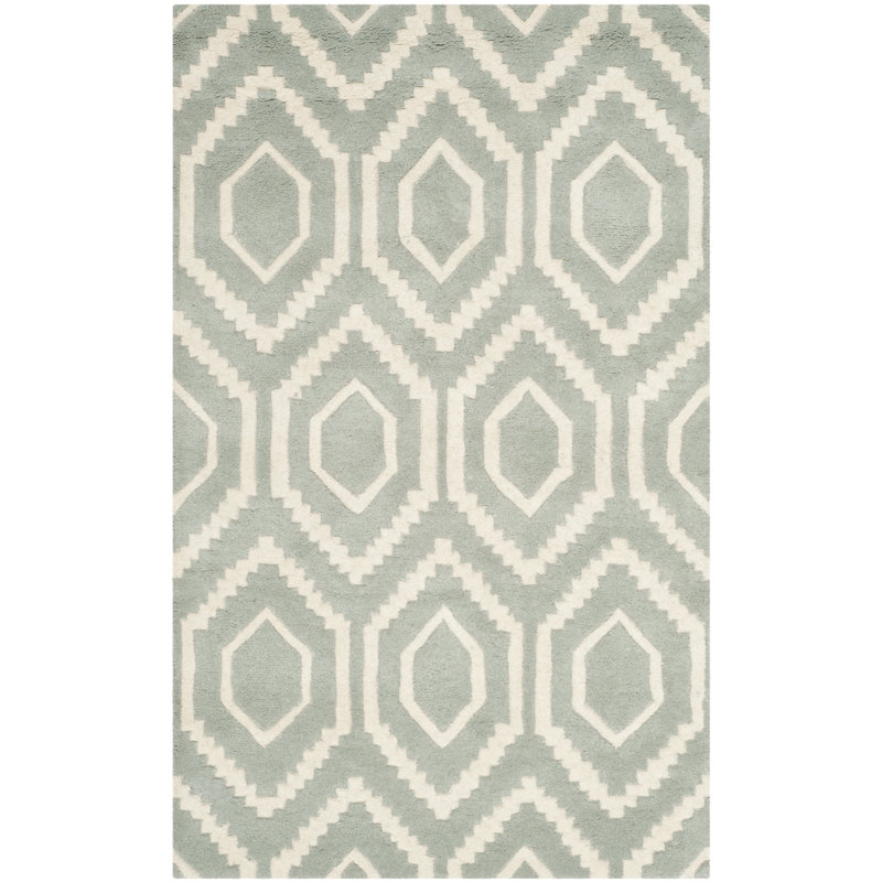 Deedie Hand Tufted Wool Geometric Rug, Rectangle 2' x 3'