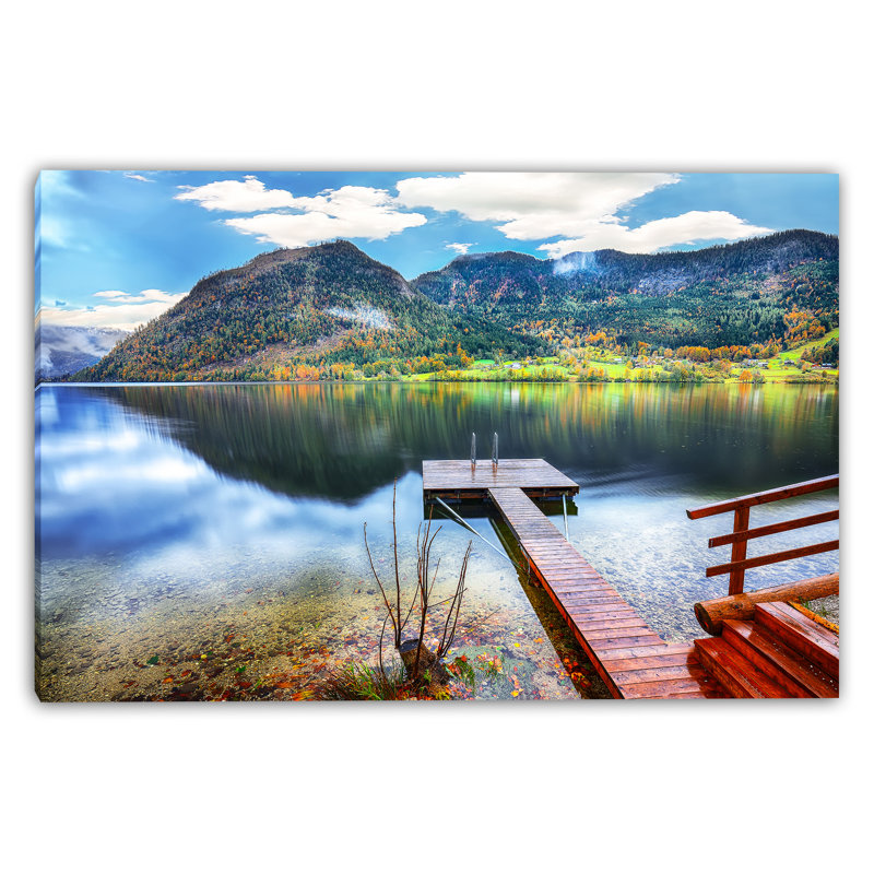 Alpine Dock Reflection Wrapped Canvas Wall Art, 12" H x 16" W