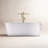 66.38" x 31.75" Freestanding Soaking Acrylic Double Ended Bathtub with Wide Rim-50499702