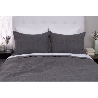 HARLOW, DUVET COVER, CHARCOAL, QUEEN