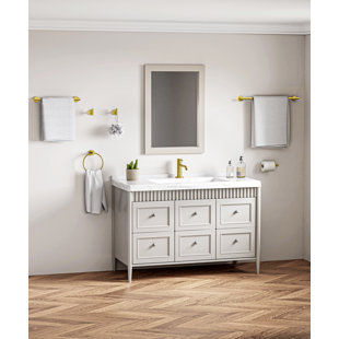 Bathroom Hardware Set 6-Piece Bath Hardware Set With Towel Bar, Towel Ring, Robe Hook, Toilet Paper Holder