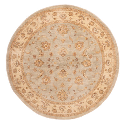 Tapis bleu clair Peshawar Oushak 8 pi 1 po x 8 pi 1 po