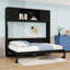 Lit escamotable en bois avec armoires de rangement-1140946016