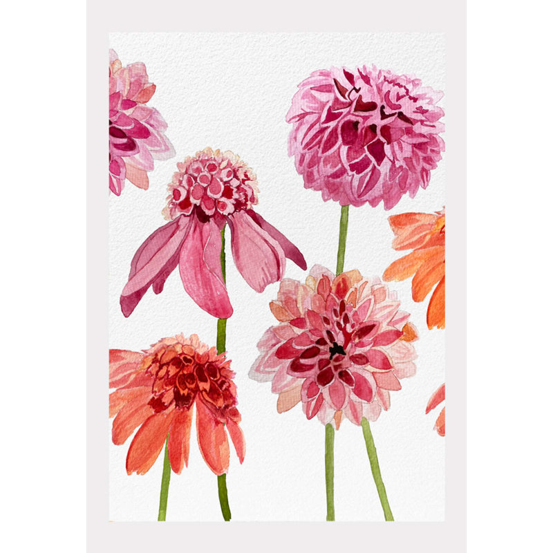 Anemone Dahlia on Snow - Sans cadre, H 22 po x l 17 po