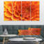 « large fleur orange et pétales », ensemble de 4 impressions sur toiles tendues