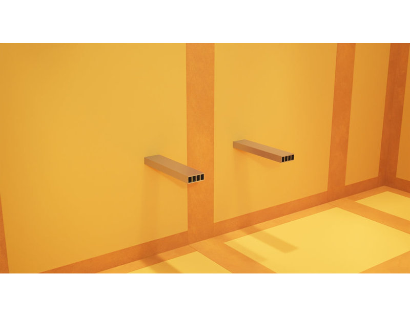 The Original Floating Shower Bench Kit with Orange Waterproof Board and Original Shower Bench Bracket, 4" H x 46" W x 14" D